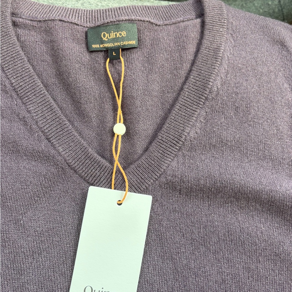 Quince Women's V-Neck Sweater in Deep Orchid Purple - Picture 4 of 4